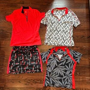 3 Tail Golf Shirts (M) and 1 Tail Golf skirt (S) Bundle